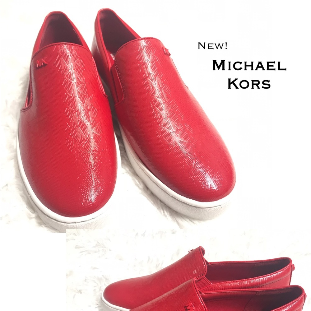 New Michael Kors red sneaker step ins Sz 8